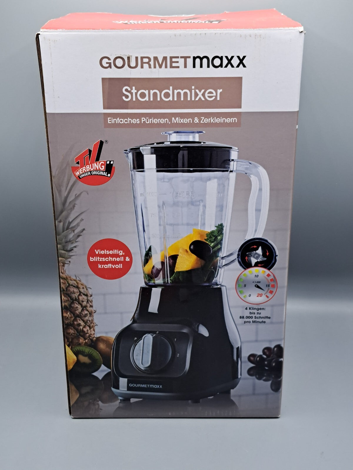 Gourmetmaxx Standmixer, 4 Klingen, 1 Liter