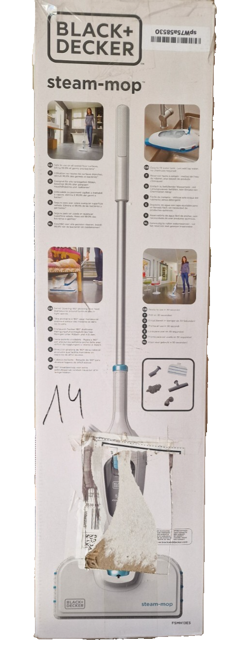 Black+Decker 1.300W 5-In-1 Dampfbesen Steam Mop FSM13E5 Dampfreiniger*