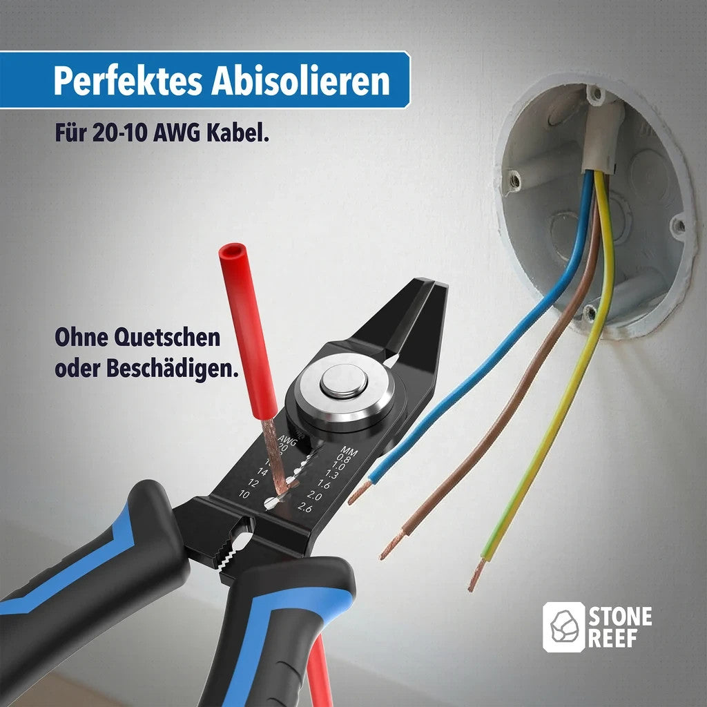 STONEREEF Seitenschneider Abisolierzange 0,8-2,6 mm Kabelschneider Rückstell A6