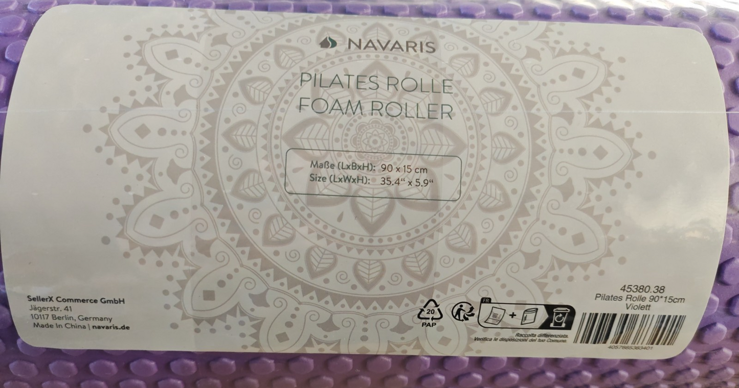 Navaris Pilates Rolle 90cm Faszienrolle Roller Massagerolle Fitness Rücken E3