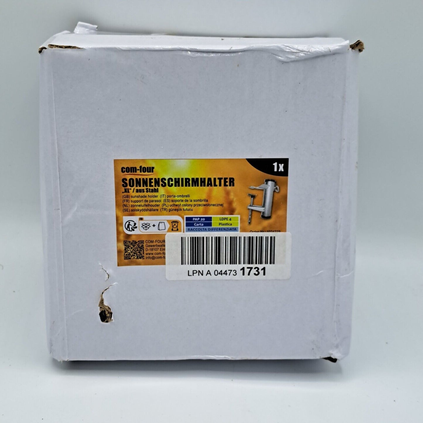 Sonnenschirmhalter XL aus Stahl, Schirmhalter, Strand, See, Garten