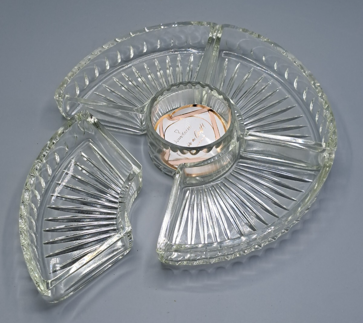 Glasschale 5-teilig Glas Antiquität Vintage Schale Dessertschale Set