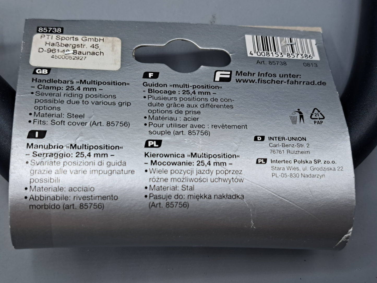 Fischer Fahrradlenker Multiposition, Klemmung 25,4 mm