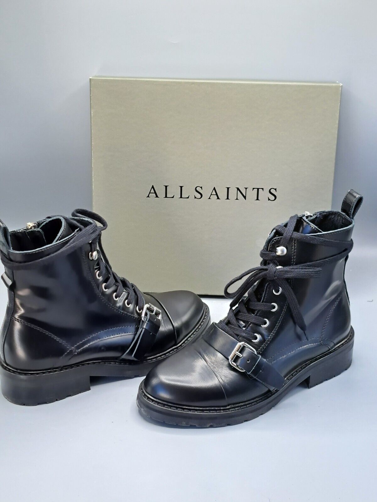 Allsaints Donita Zip Boot, Cow, Farbe Schwarz, Größe 38, Damen