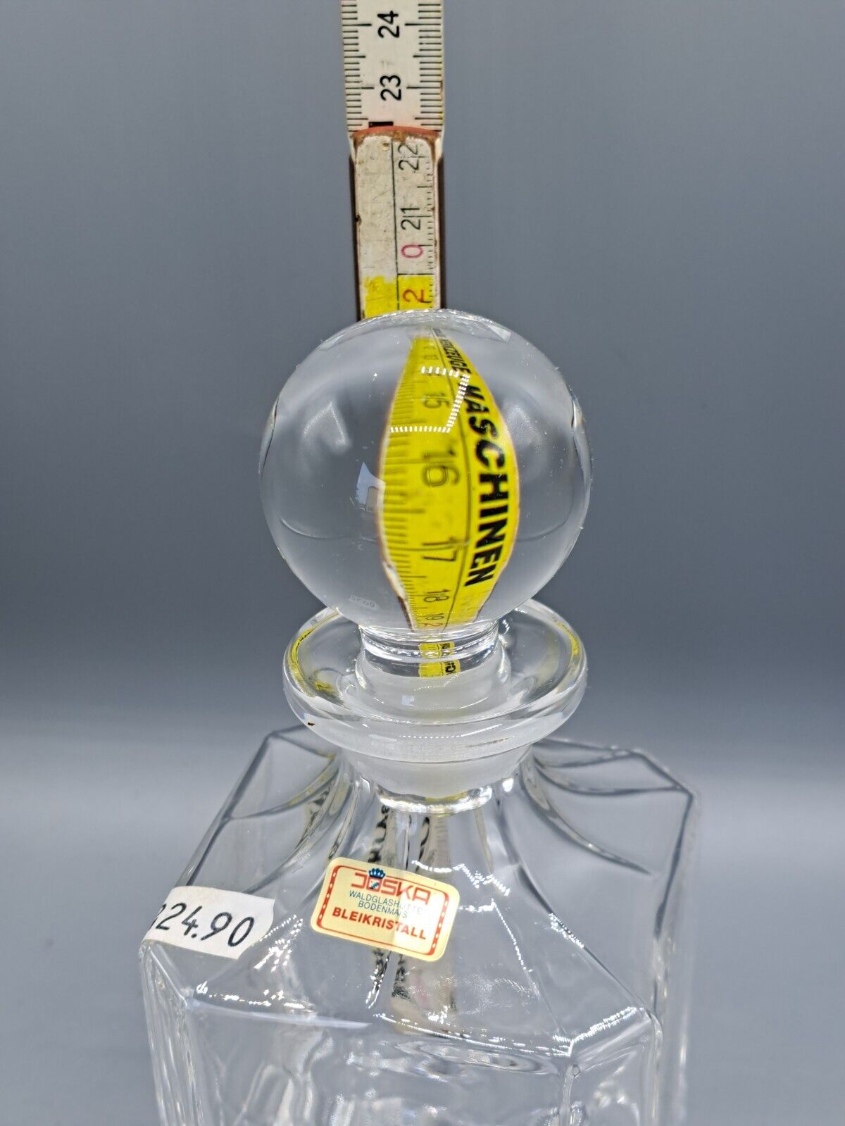 Joska Waldglashütte, Bleikristall Schnapsflasche, 20cm Hoch