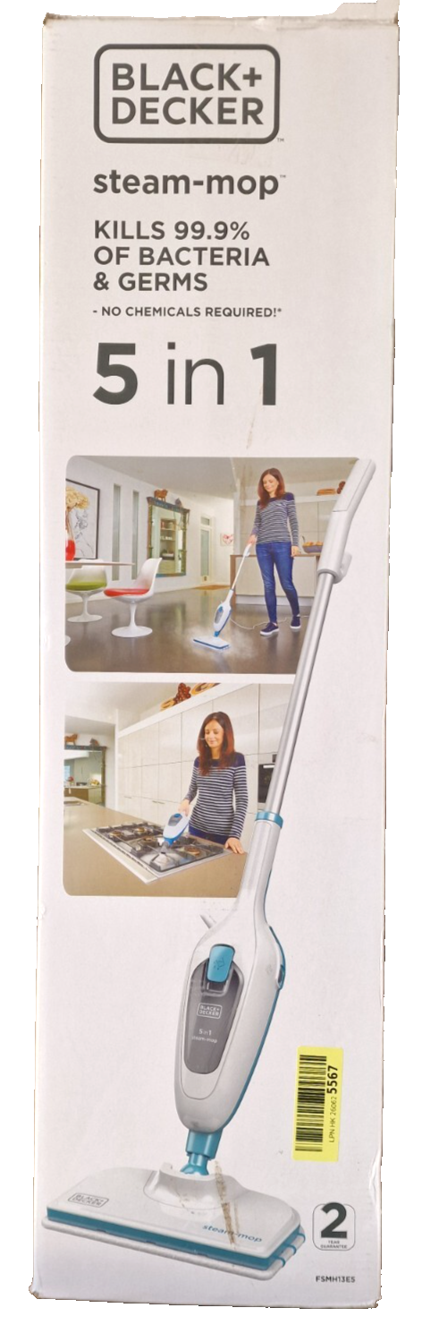Black+Decker 1.300W 5-In-1 Dampfbesen Steam Mop FSM13E5 Dampfreiniger*
