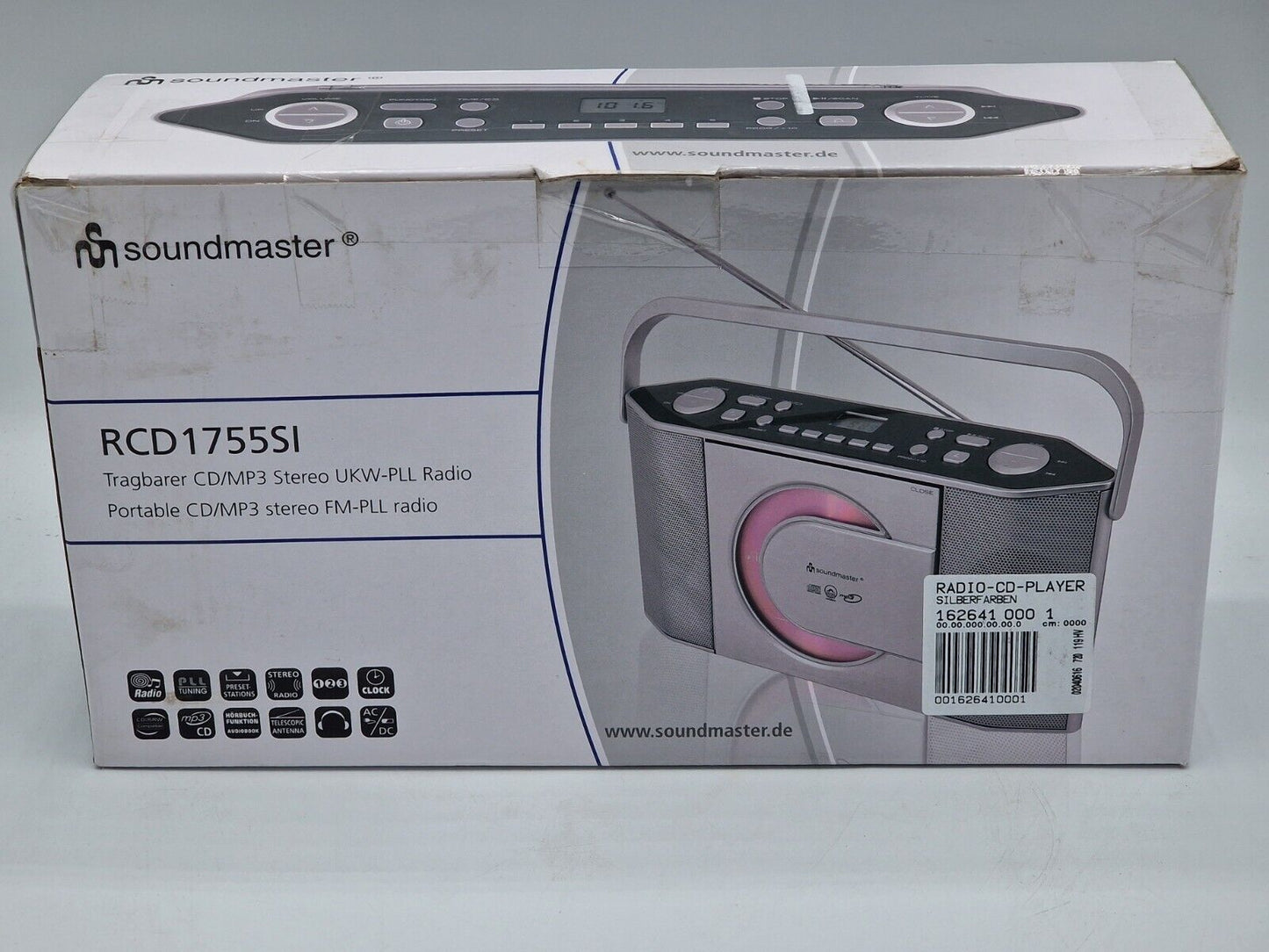 Soundmaster RCD1755SI tragbares Radio mit CD-Player