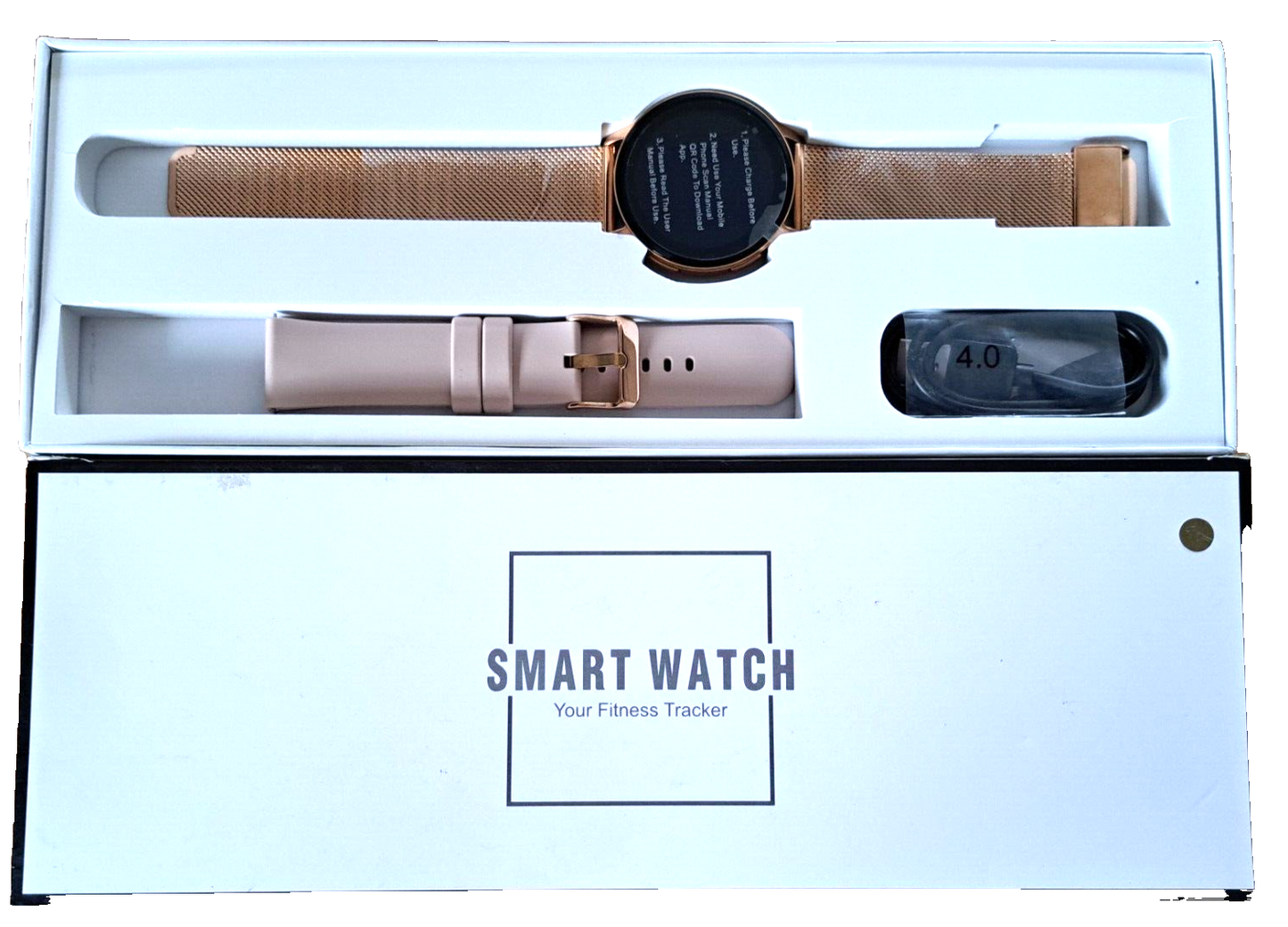 Smartwatch Damen, X001MCHZ8D 50 PINK/Gold Smartwatch, Elegant, Stylisch