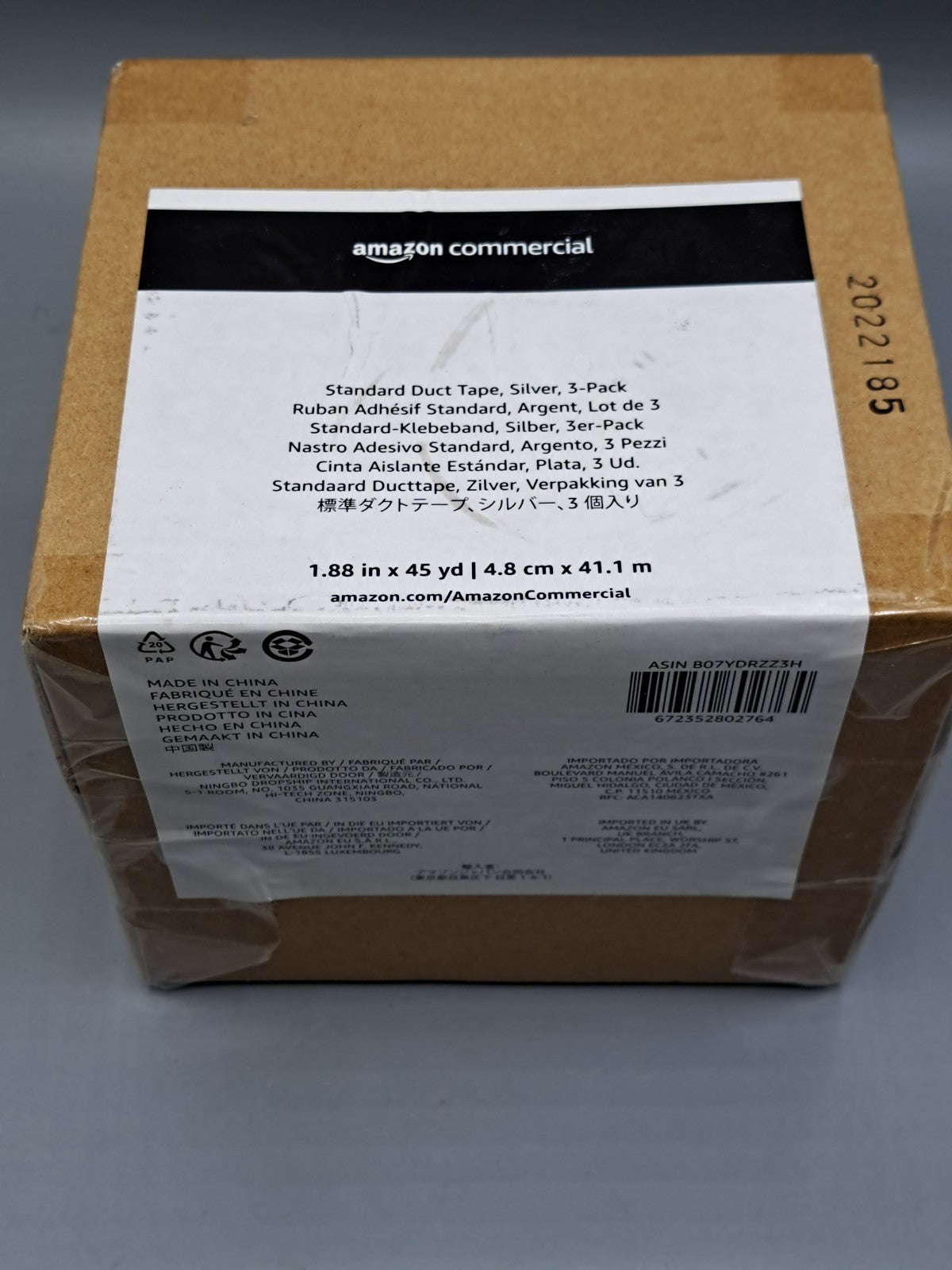 Amazon Standard-Klebeband, Silber, 3er Pack, 4.8 cm x 41.1 m, Panzertape