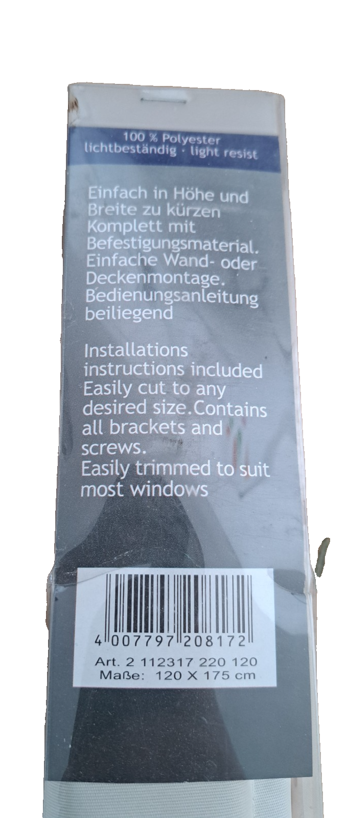 Thermostop Rollo Kettenzug 120x175 cm Fensterrollo Verdunkelungsrollo