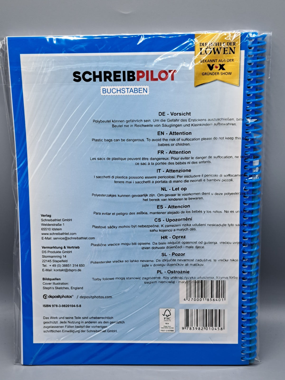 Schreibpilot Heft Buchstaben für Linkshänder mit Bleistift und Radiergummi