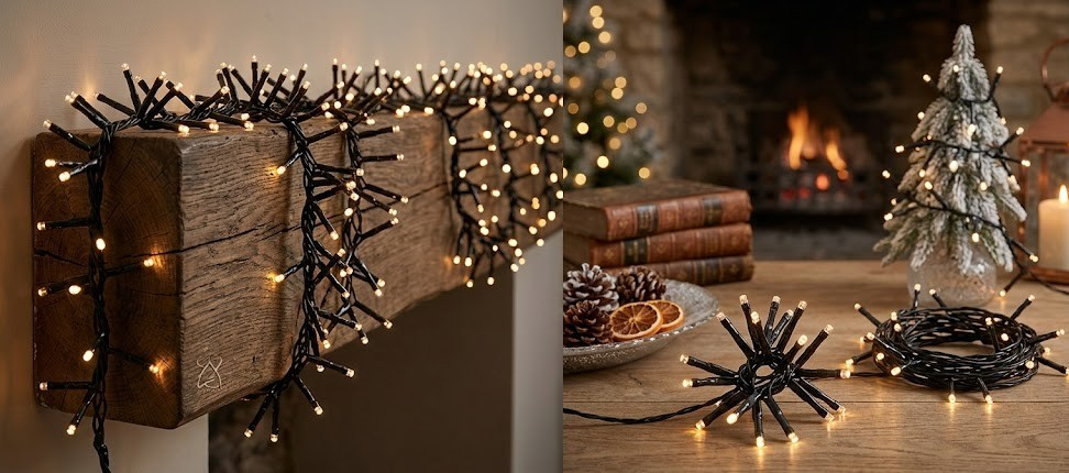 LUMIDA Xmas LED-Lichterkette versch. Funktionen outdoorgeeignet Farb ⚫️ 6m