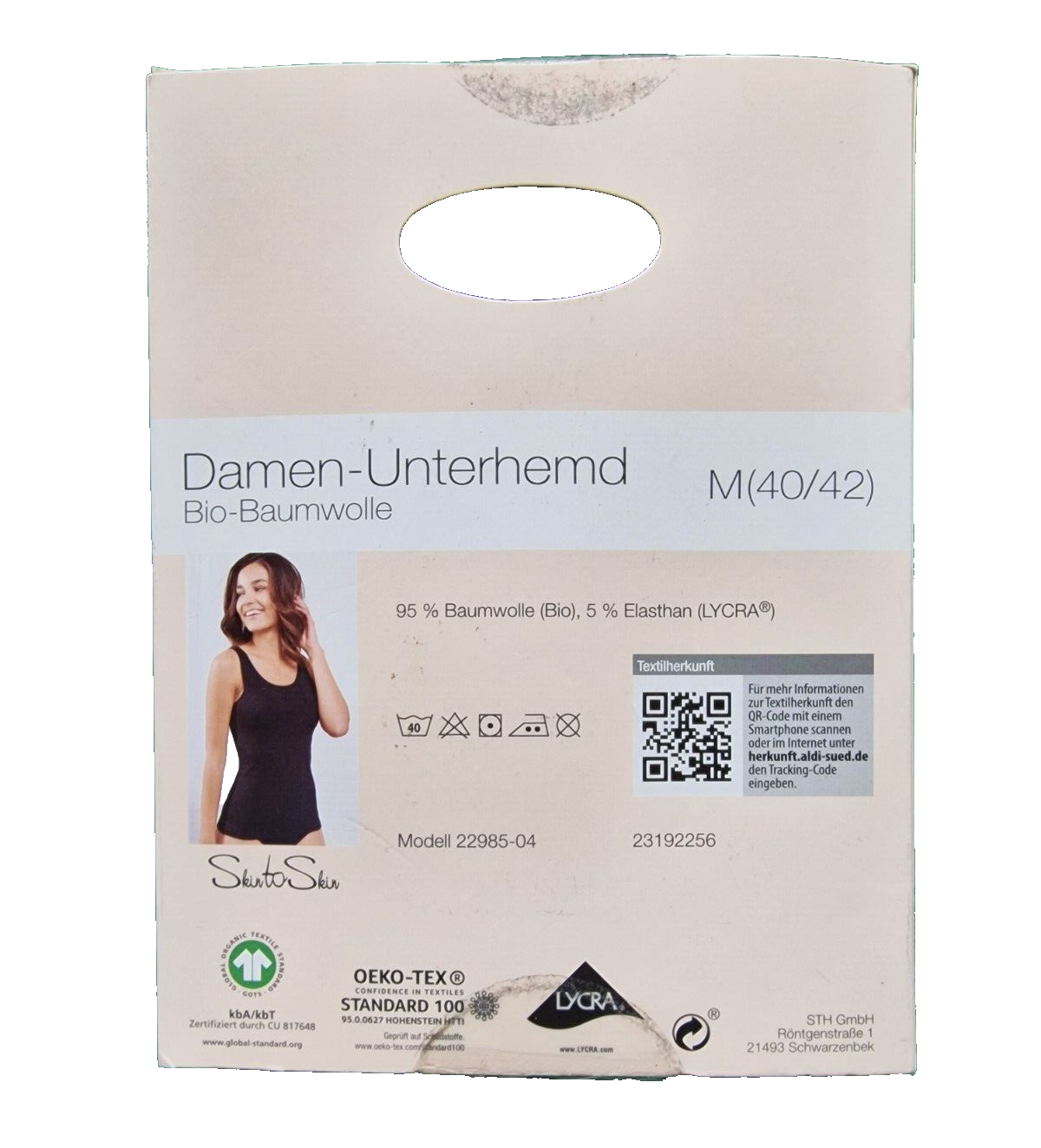 Skin to Skin, Damen-Unterhemd, M (40/42) Baumwolle