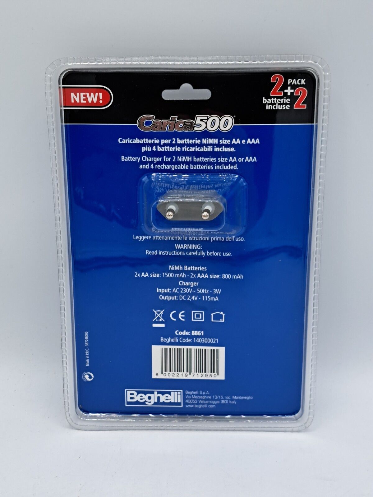 Beghelli 8861 Carica500 Ladegerät inkl. Batterien