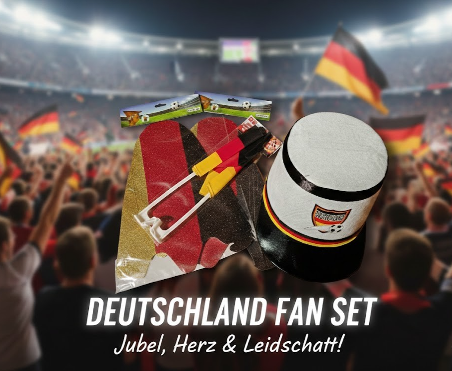 Deutschland Fan Set 2 Autofahnen 1 Hut 2x Schiffmütze Fußball #2