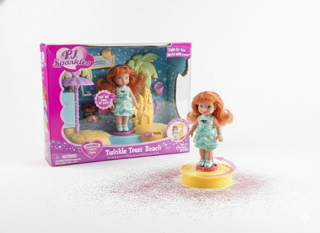 PJ Sparkles Twinkle Town Fashion Runway Spielset Mode Puppe Beach