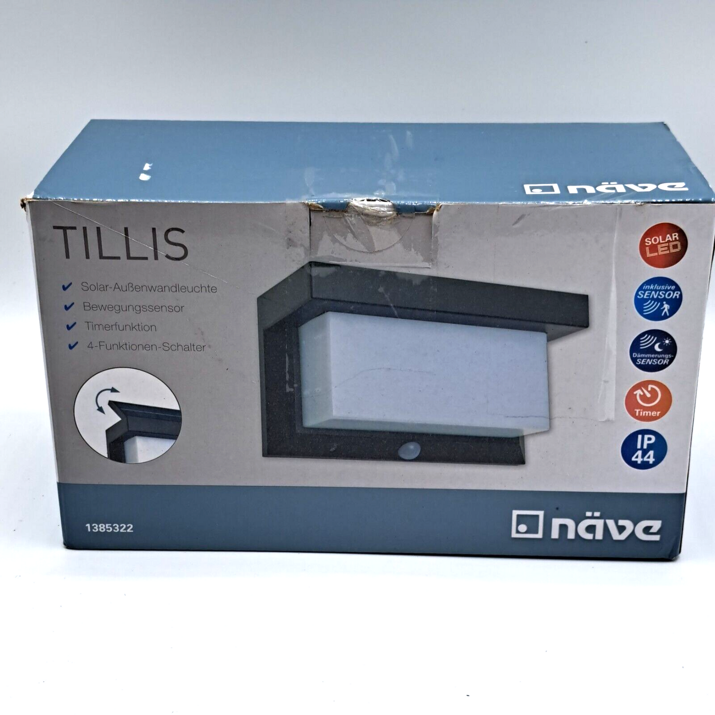 Näve Tillis Solar Außenleuchte 1385322, Bewegungsmelder, Solar