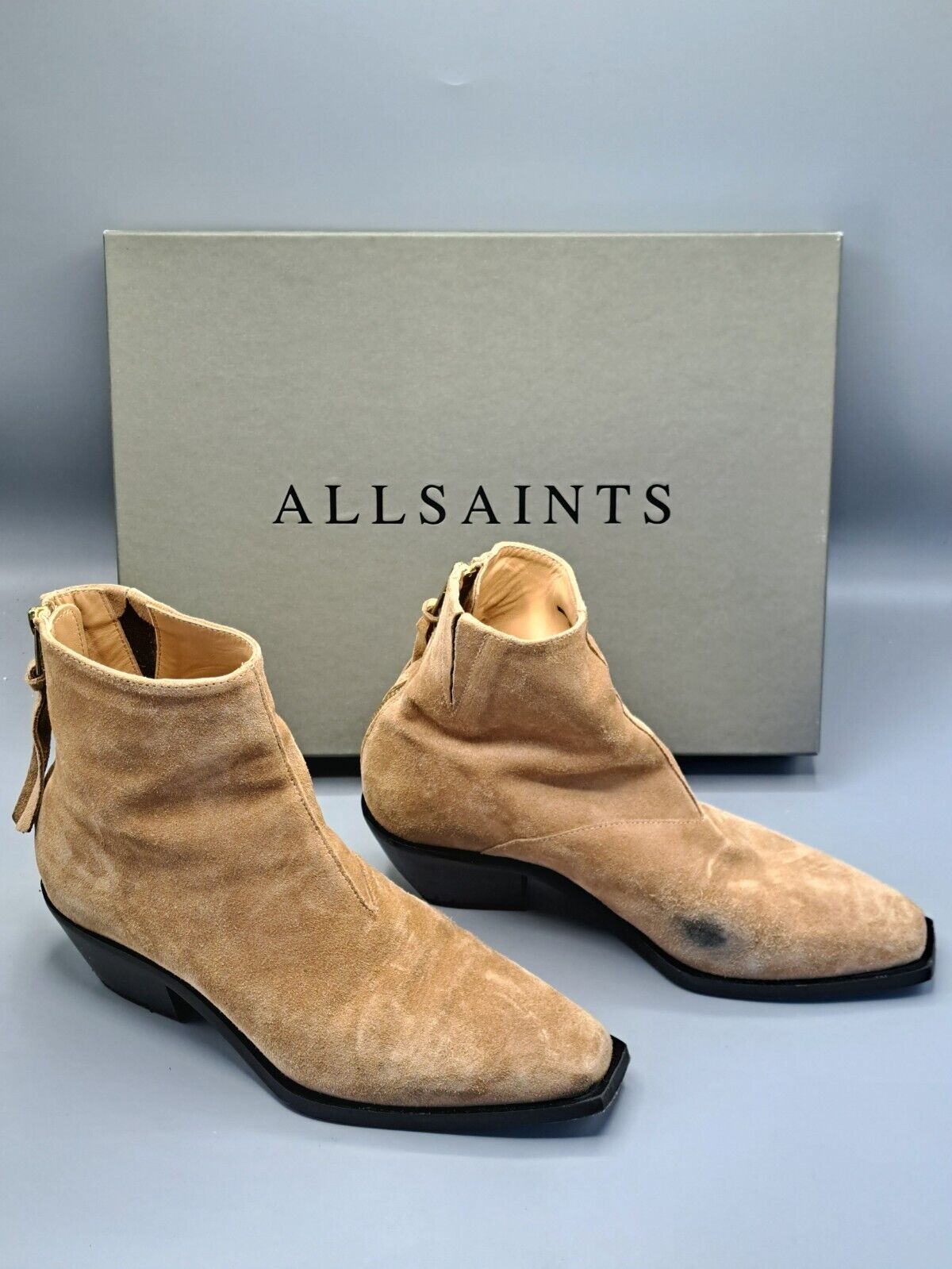 Allsaints Lenora - Angle Boot, Cow, Damenschuhe, Cognac Sand, Größe 38