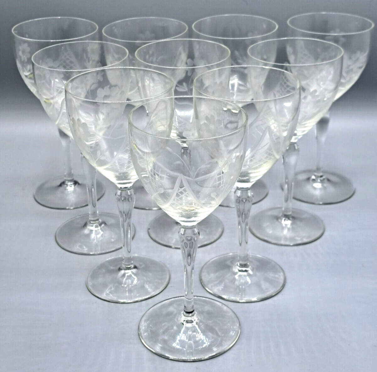 Antiquität 10-teiliges Weingläser Set Gläser Vintage Sammlerstück