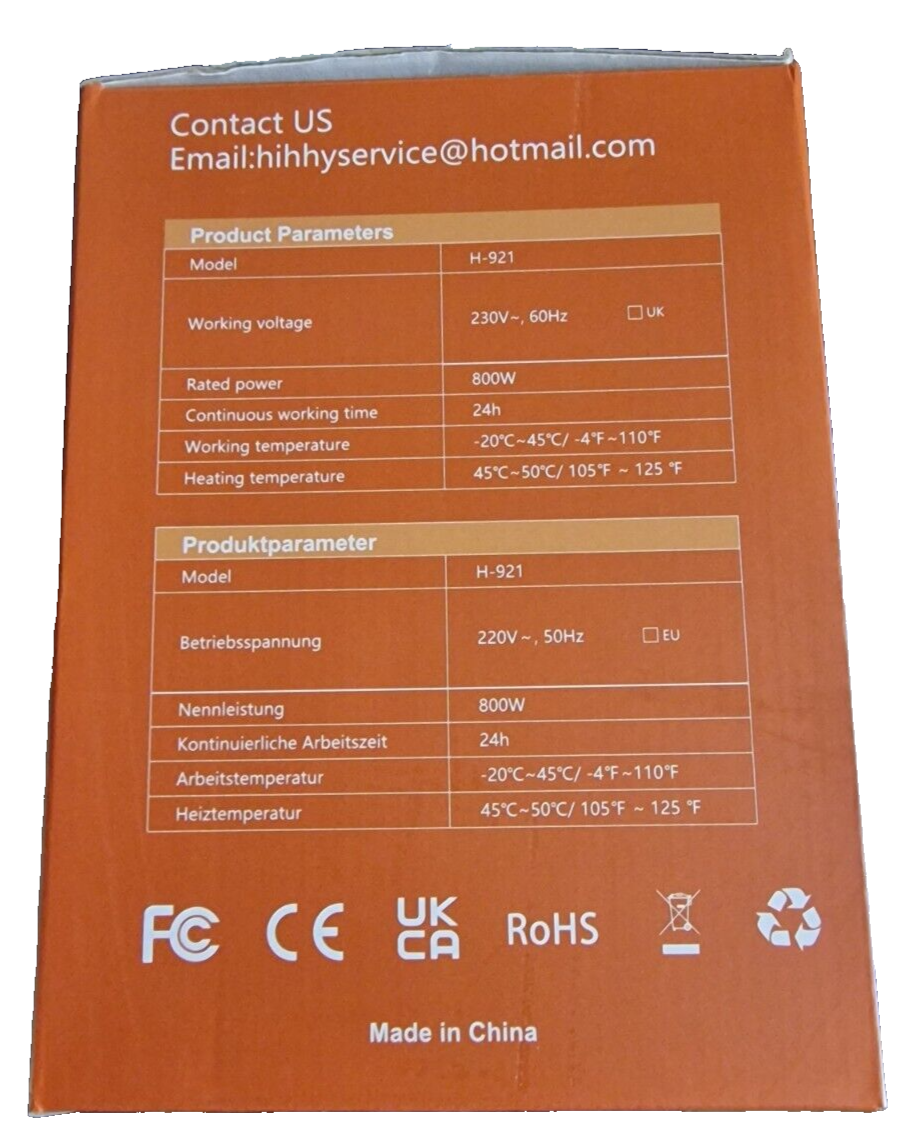 HiHHY Heizlüfter H-921, Lüfter, Wärme, Heizen