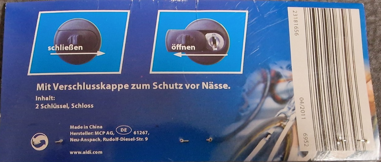 Bikemate, Fahrrad-Spiralkabelschloss