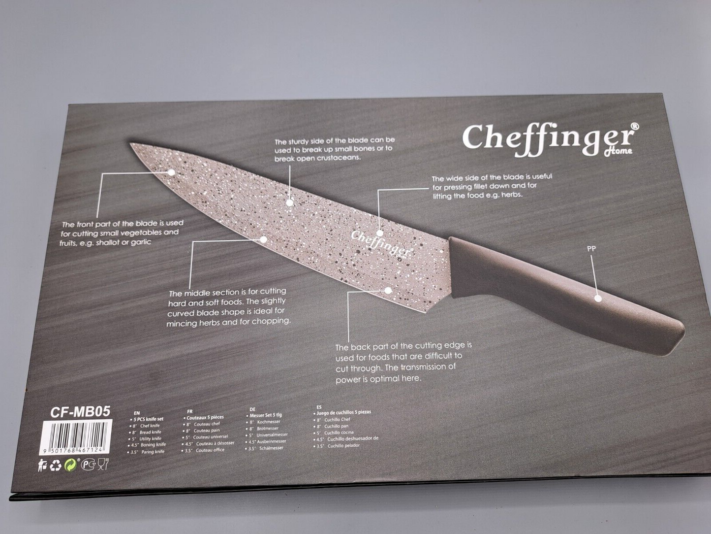 Cheffinger Messerset 6tlg Marble Küchenmesser Set