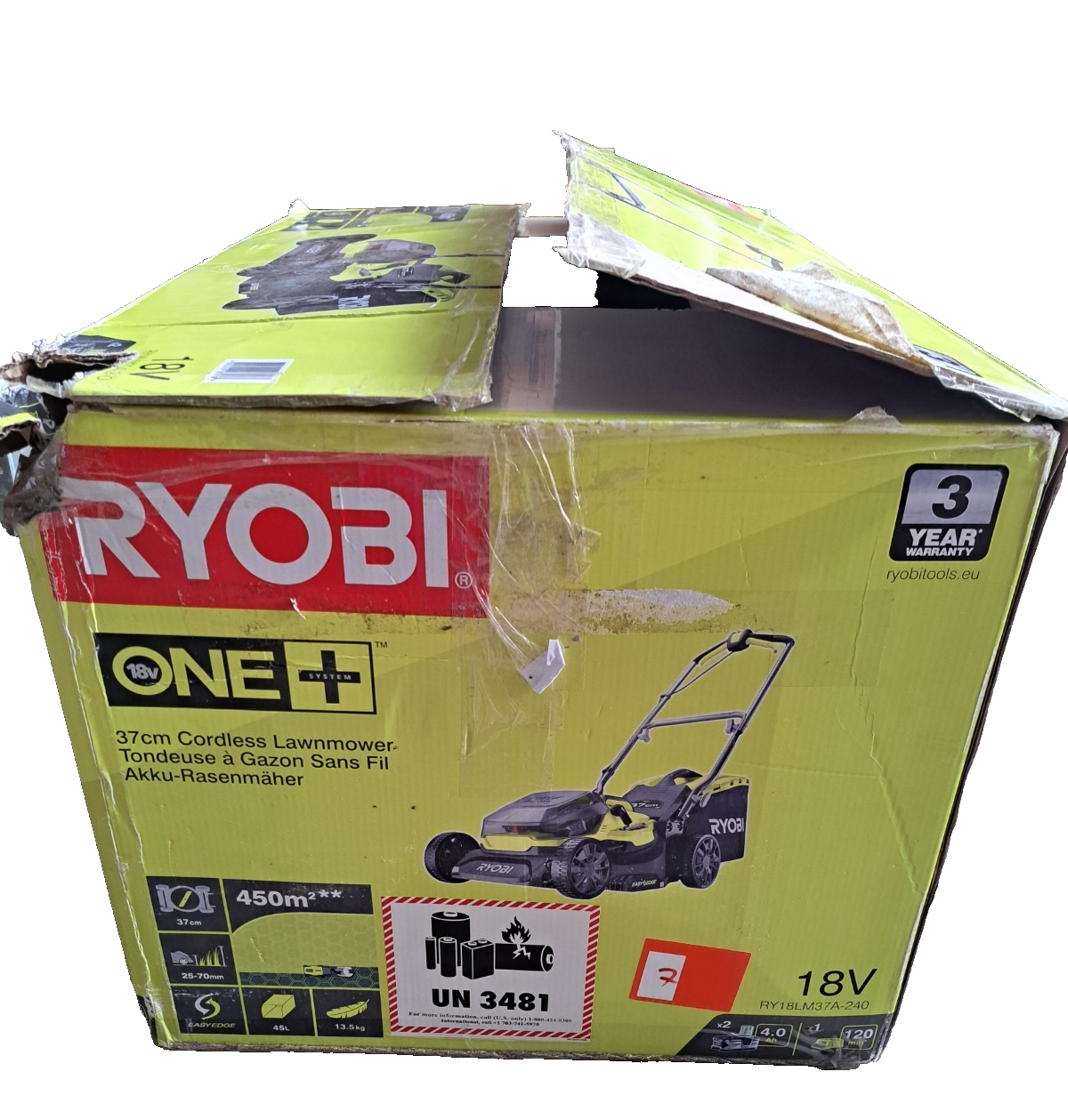 Rasenmäher Ryobi One Plus PY18LM37A-240 Ohne Akku, gebraucht
