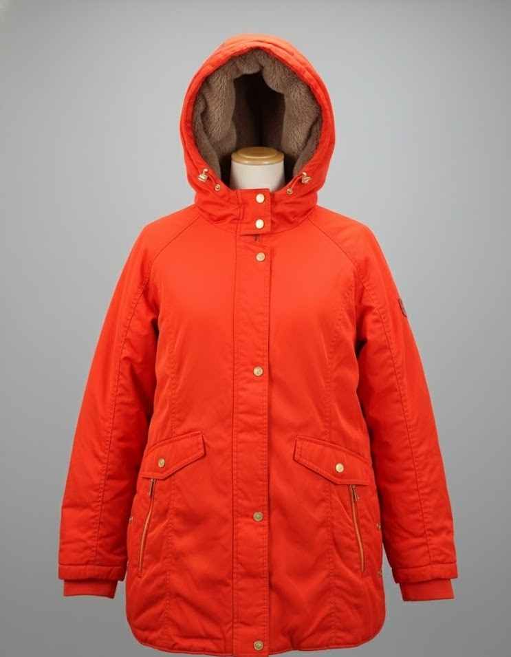 DAWID by Dawid Tomaszewski Winterjacke Gr.44 Rot Kapuze Damen Parka Mantel ZU