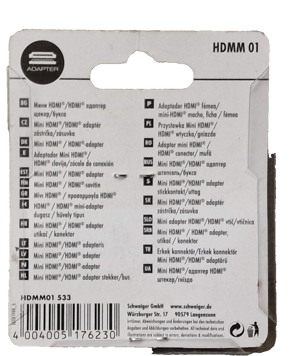 Schwaiger HDMM01 Mini HDMI/HDMI Adapter