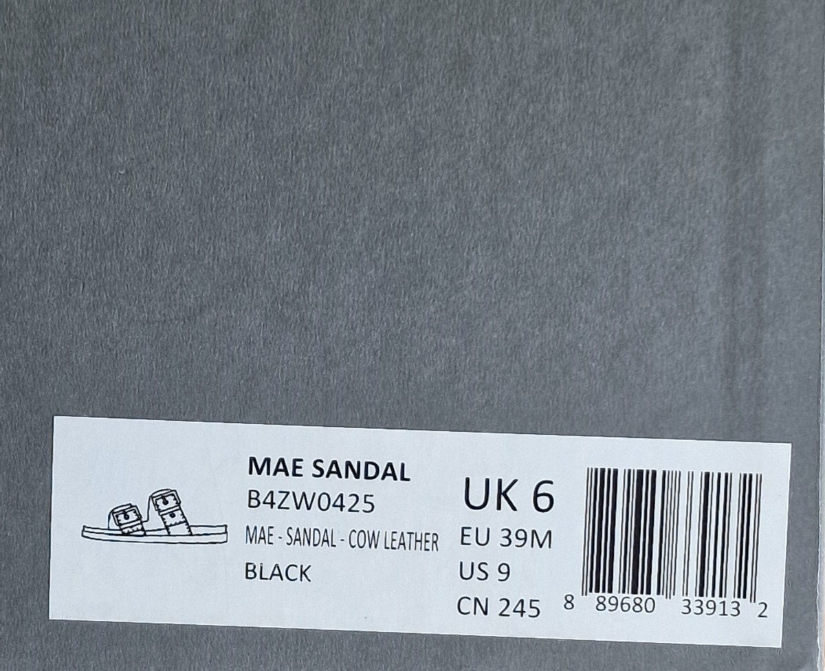 Allsaints, Mae Sandal, Cow Leder, Damen, Schwarz, Größe 39