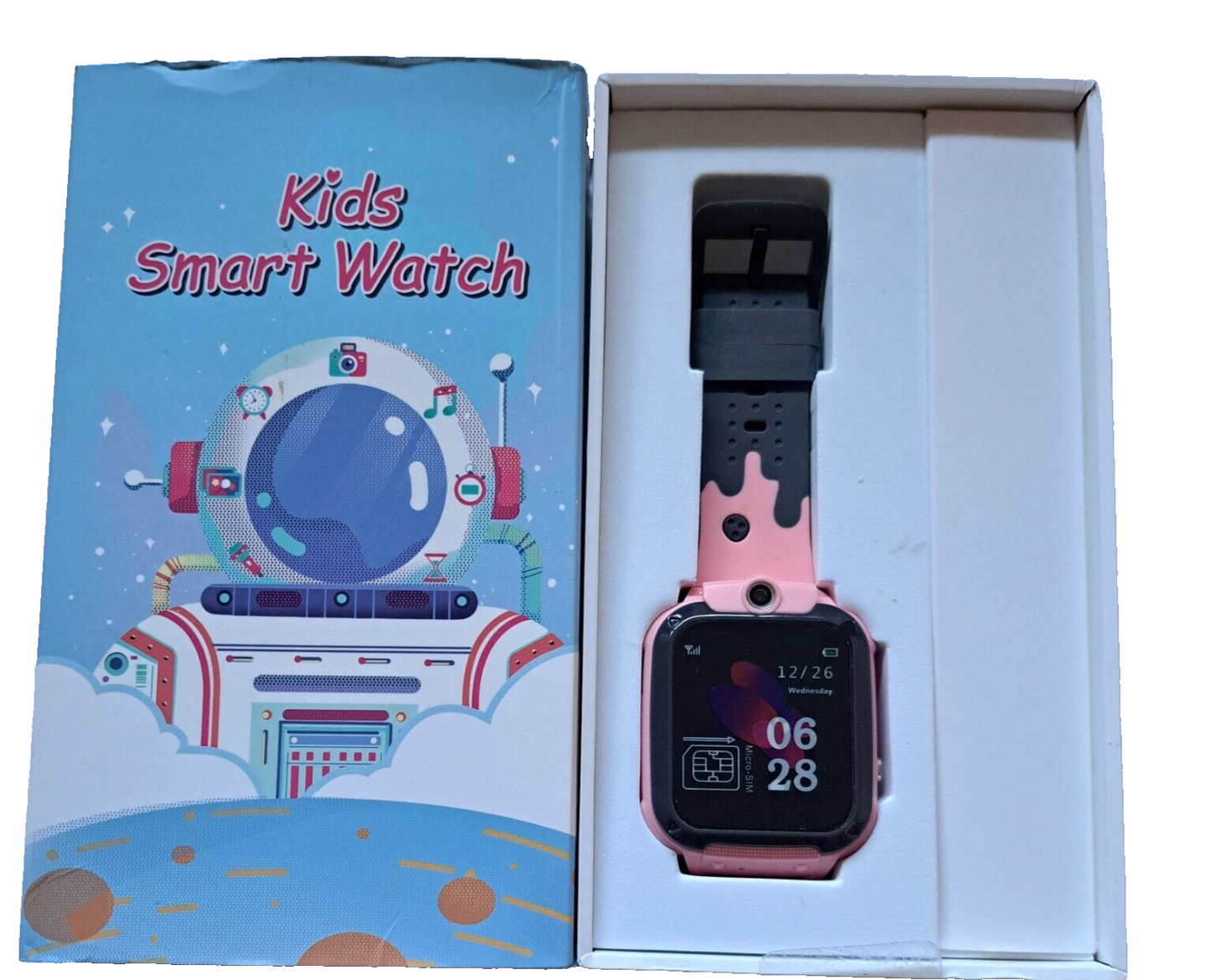 Jubunrer Kindersmartwatch, Pink/Schwarz, Sicherheit, Spaß, Style