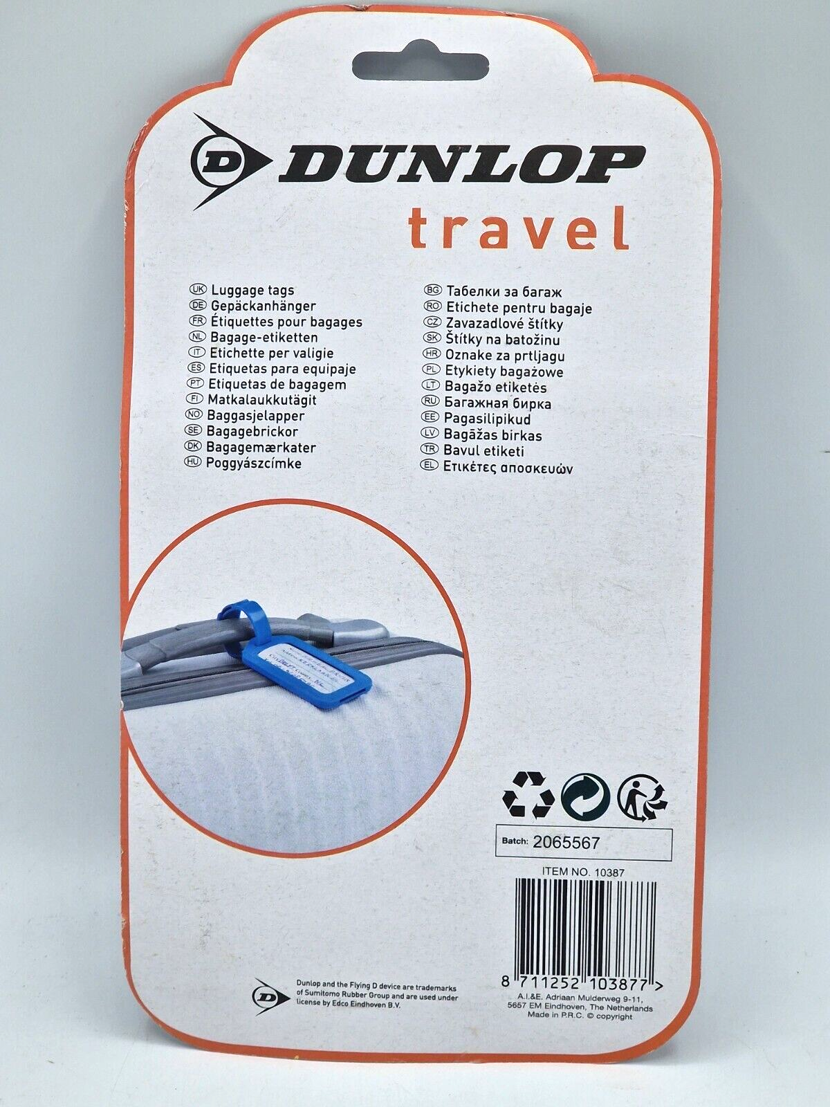 DUNLOP Gepäckanhänger-Set travel, 3 teilig