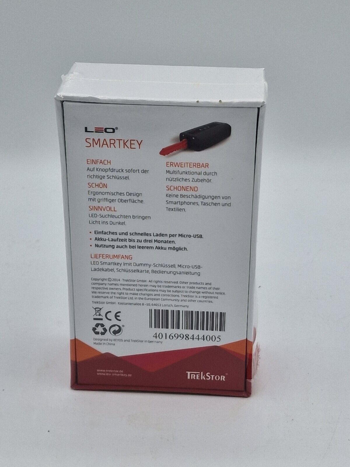 Smartkey Leo Trekstor, Schlüsselverwaltung, Aufbewahrung