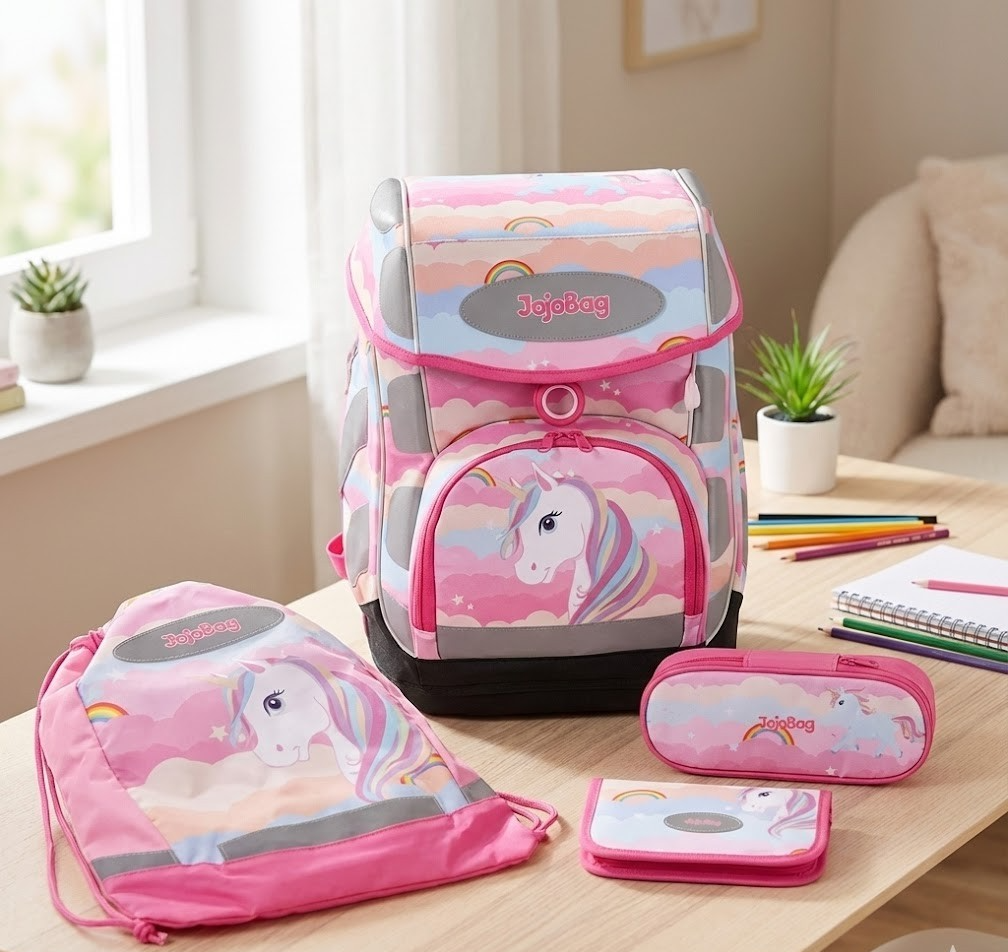 Jojobag Schulranzen Set mit Federmappe, Sportbeutel & Börse Perfekt für Schule