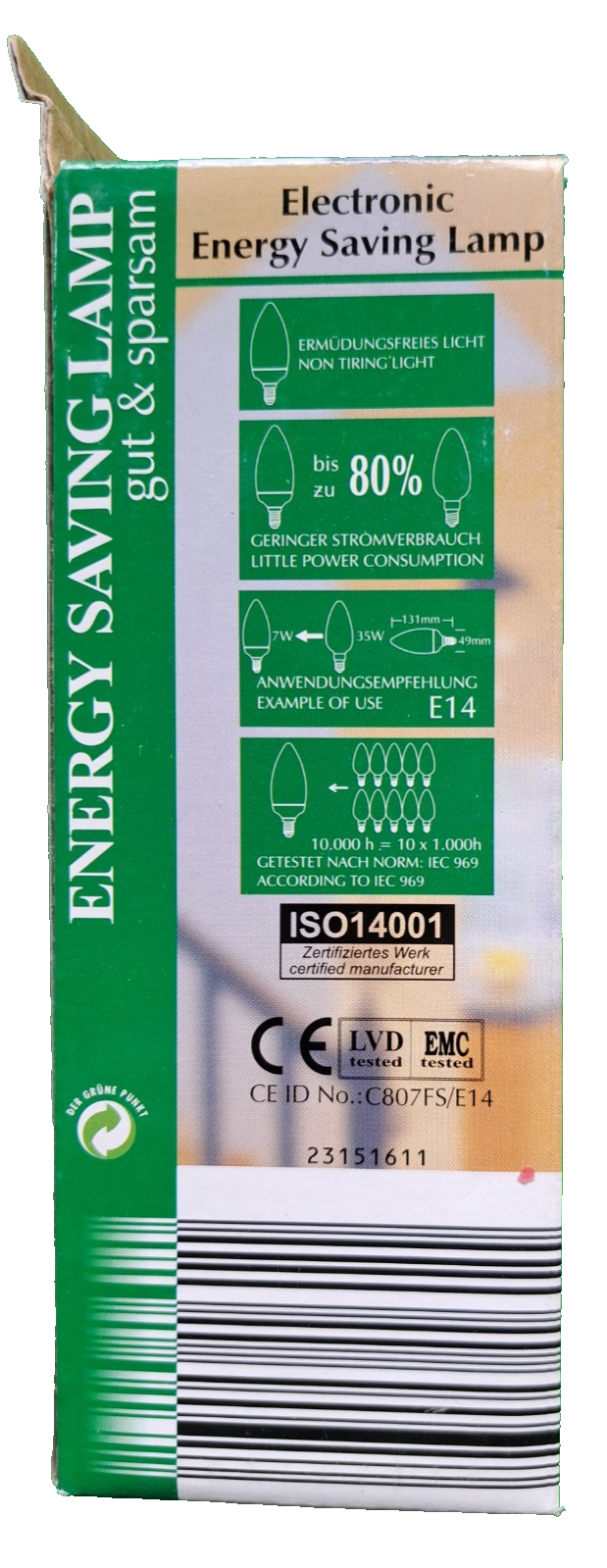 Energiesparlampe gut und sparsam 7W, E14, 4 Stück