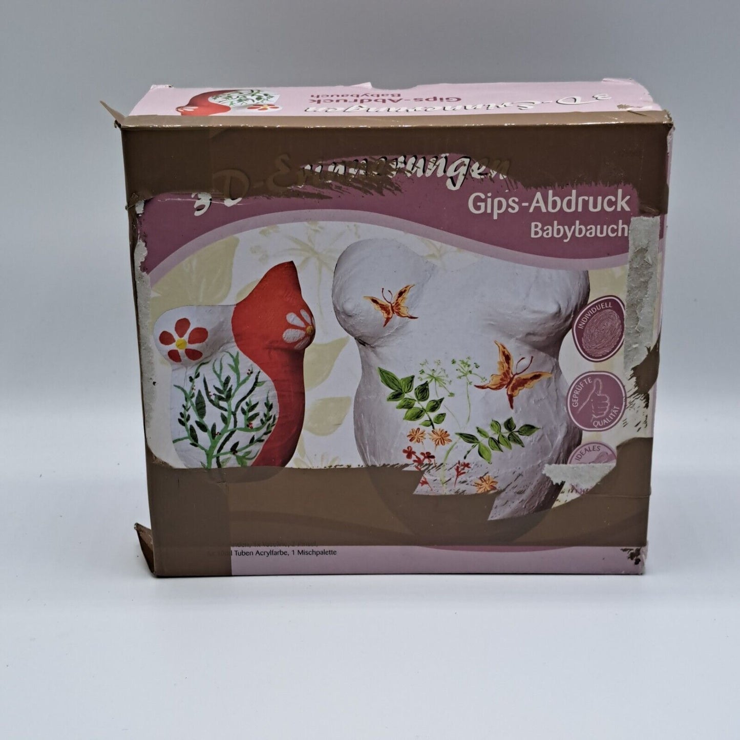 3d-Erinnerungen Gips-Abdruck Babybauch, Verpackung beschädigt