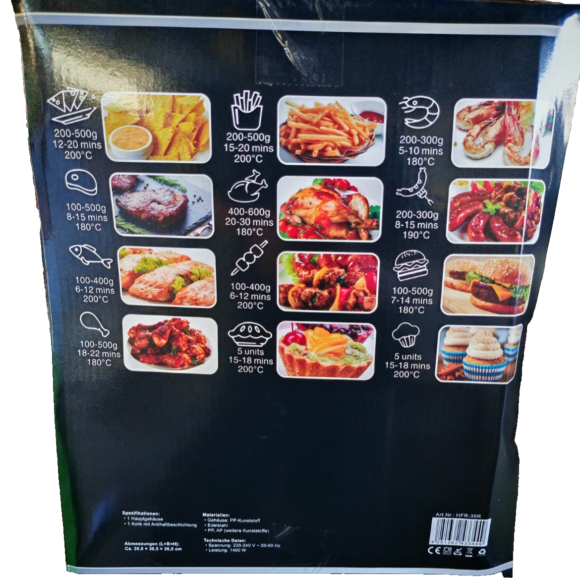 DMS Retro Heißluftfritteuse 3,5L 1400W Rosa Airfryer Fettarm HFR-35R C-06