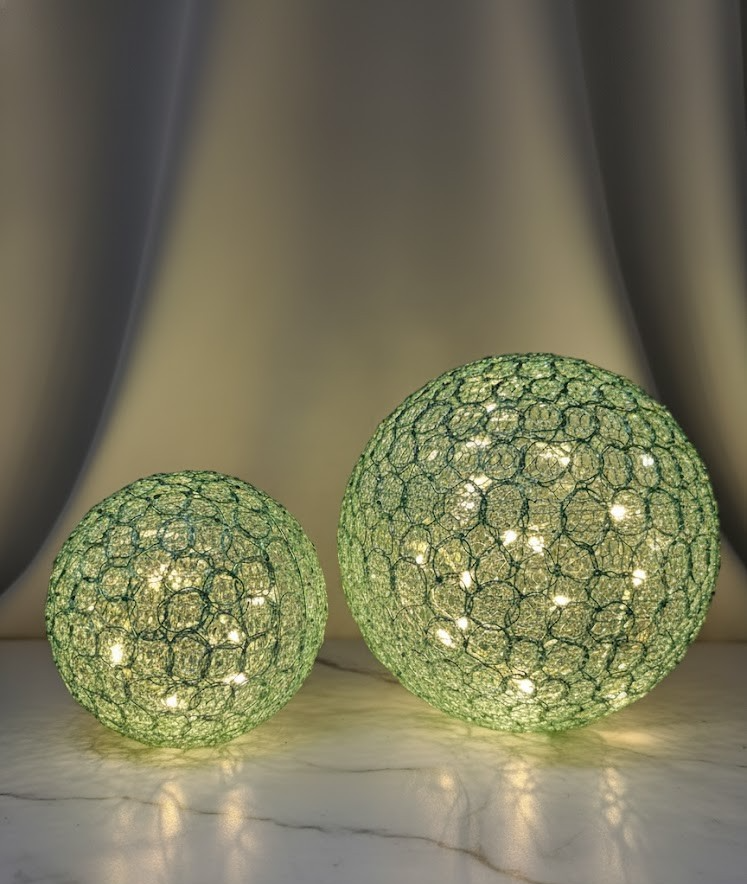 Lumida Casa 2 LED-Dekokugeln Salbei Deko-Lichter Kugeln Beleuchtung
