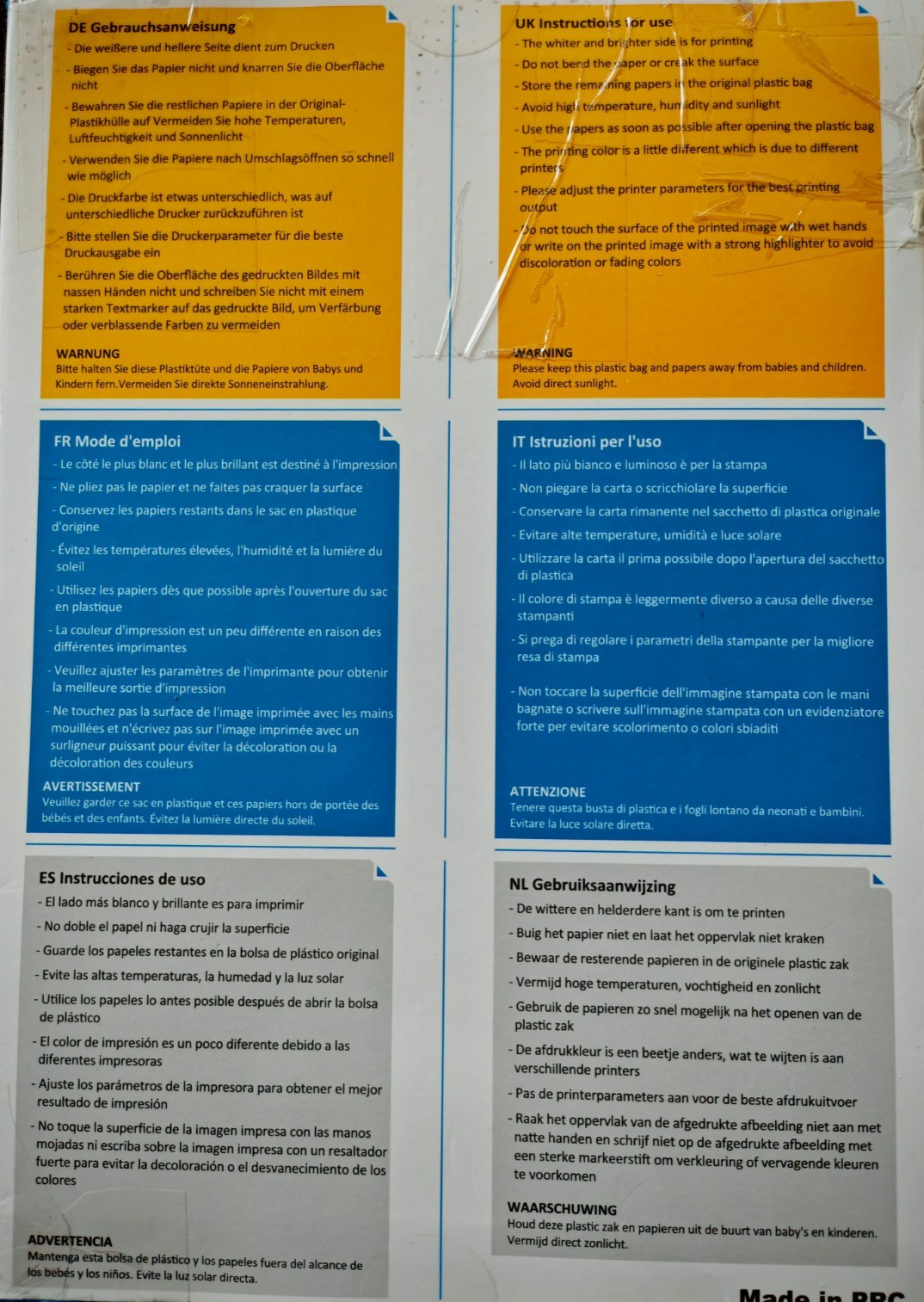 100 Blatt Fotopapier A4 240g Hochglanz Tintenstrahldrucker wasserfest D09