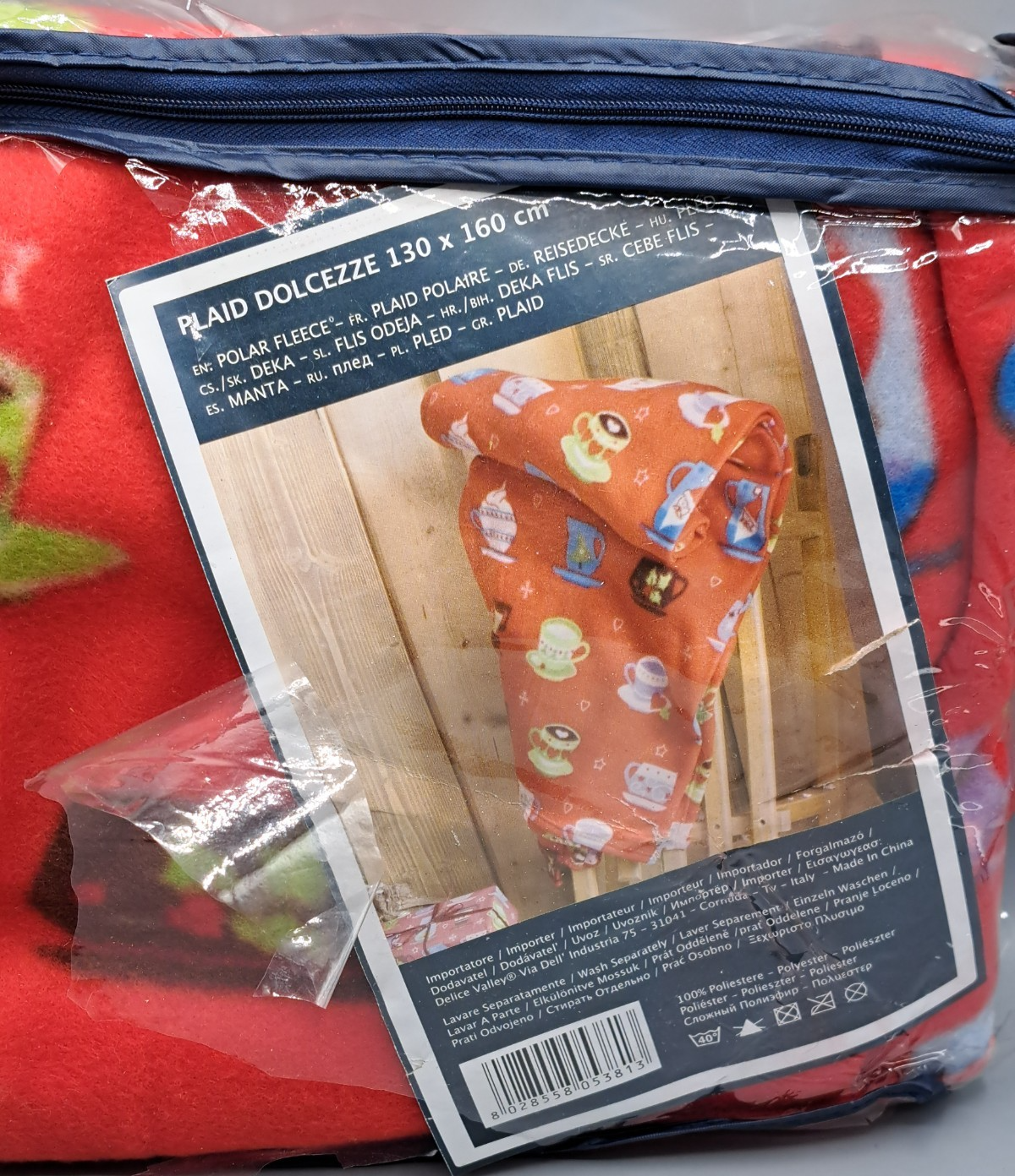 Dolcezze Fleecedecke 130x160 cm Rot Polar Fleece Kuscheldecke Reisedecke C4