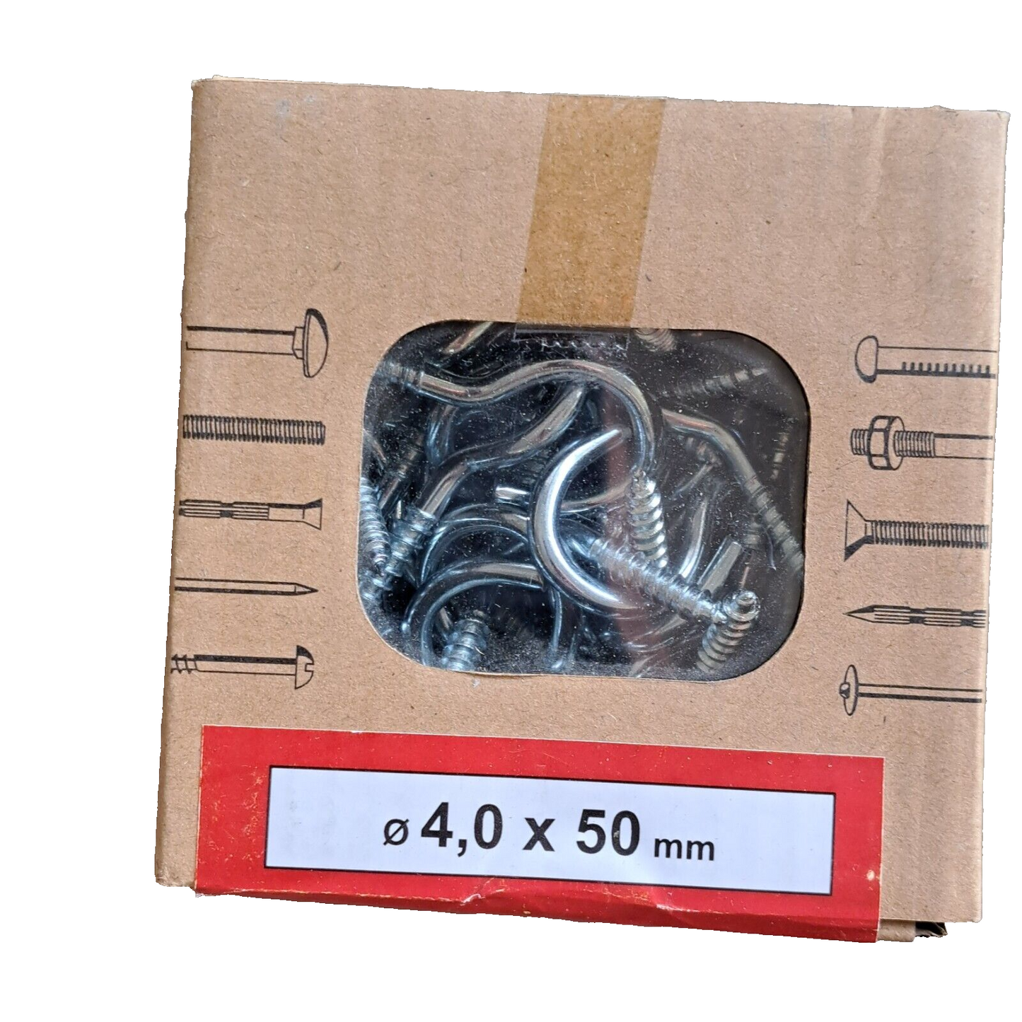 Emil Lux Schraubhaken Halbrund, 4,0 x 50mm