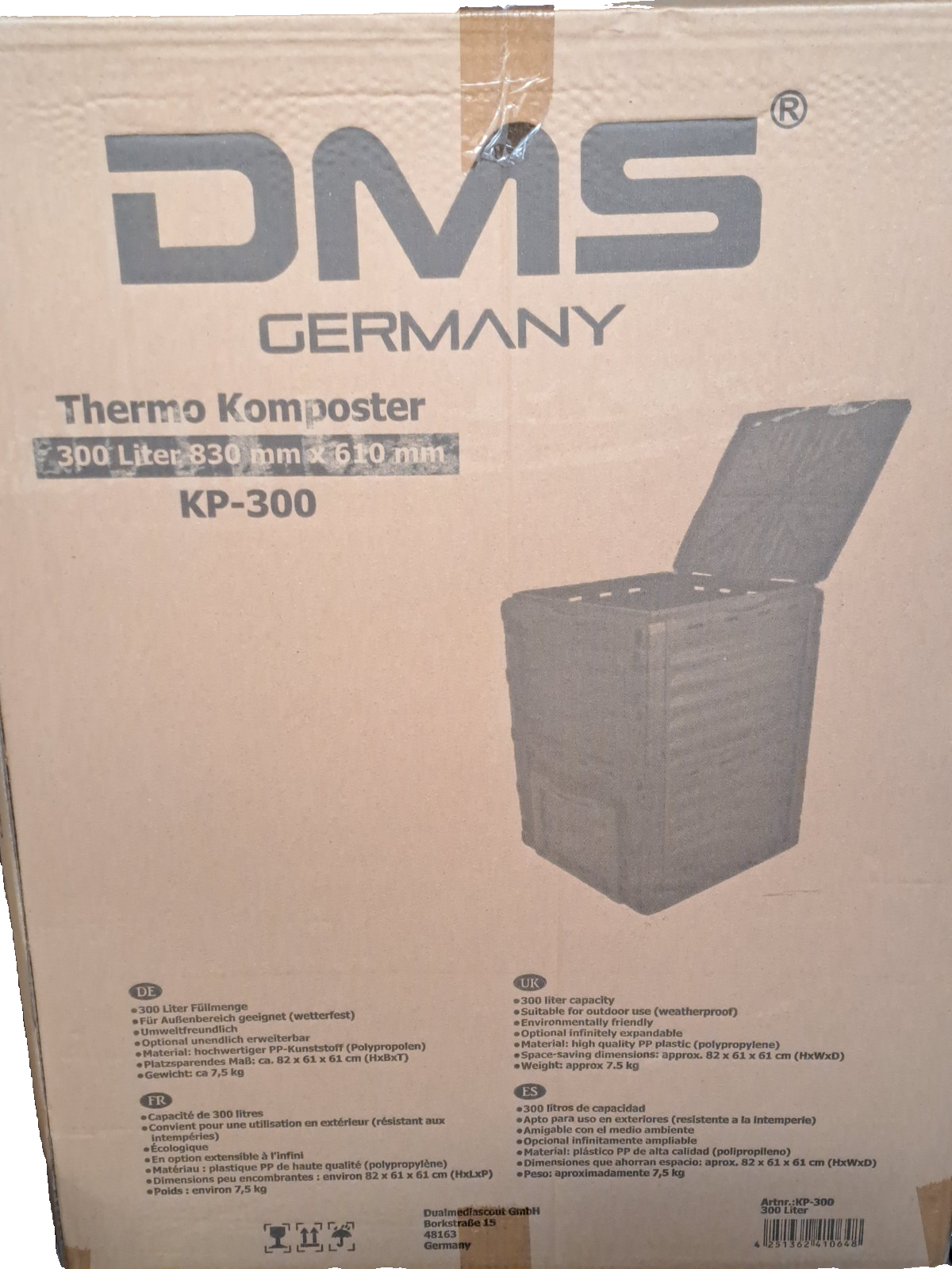 DMS KP-300 Gartenkomposter Thermokomposter Kompostbehälter Kompost 300 Liter
