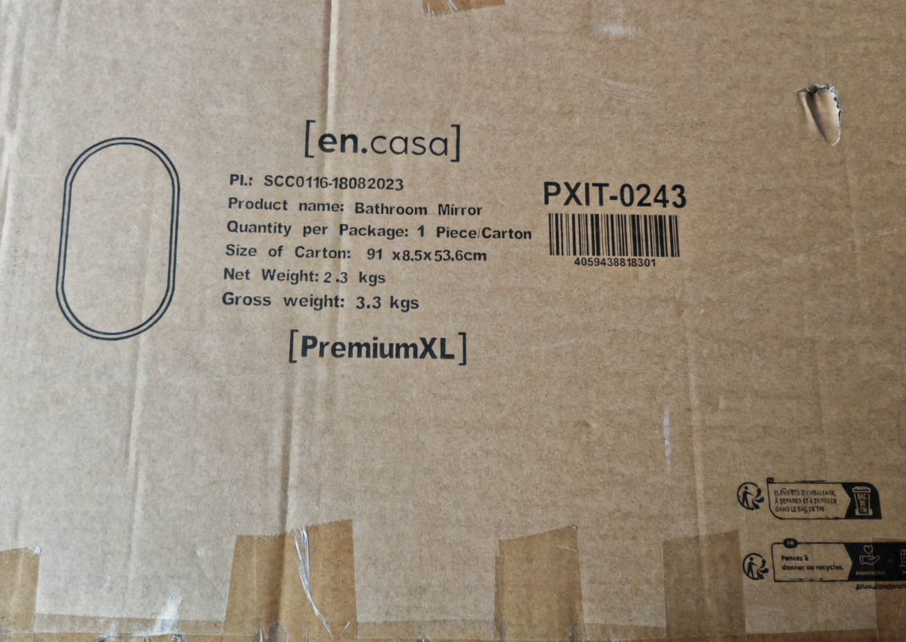 Wandspiegel Picciano 40x80cm Weiß, matt, Modern, Hochwertig