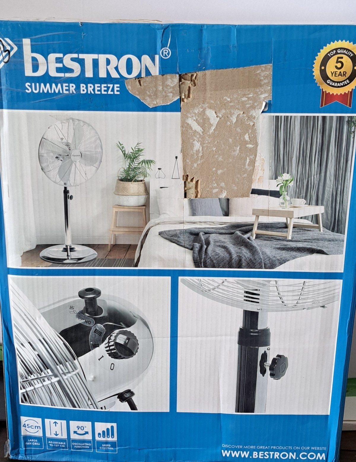 Bestron Summer Breeze DFS45S Ventilator, Retro Design