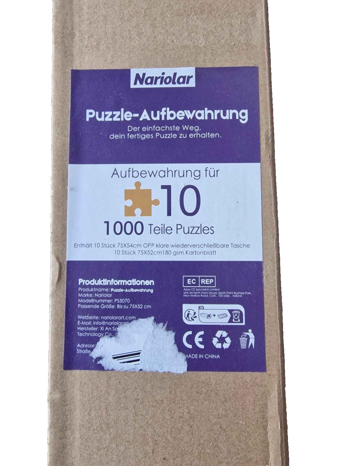 Nariolar Puzzle-Aufbewahrungstaschen Transparente (10 Stück, 75X52cm)