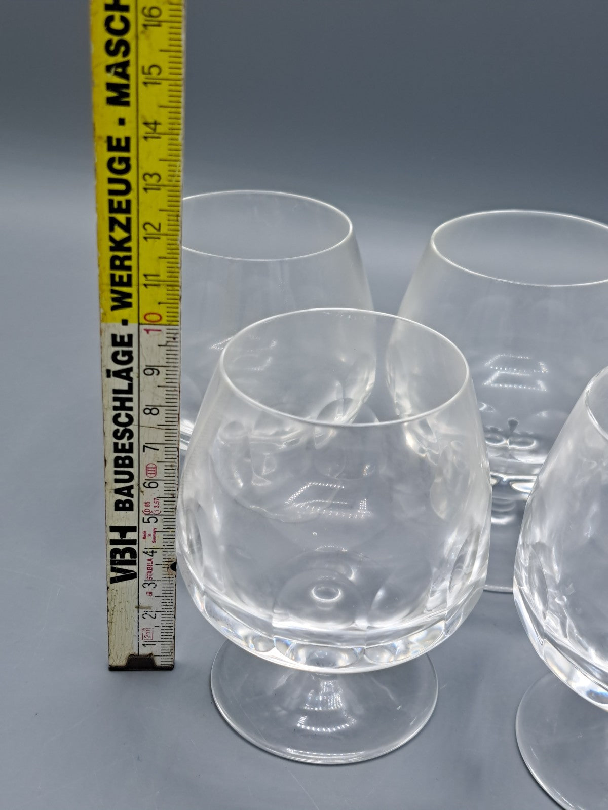 Antiqutät, Mundgelasenes Glas, Handgefertigt, 5 Stück, 9 cm hoch