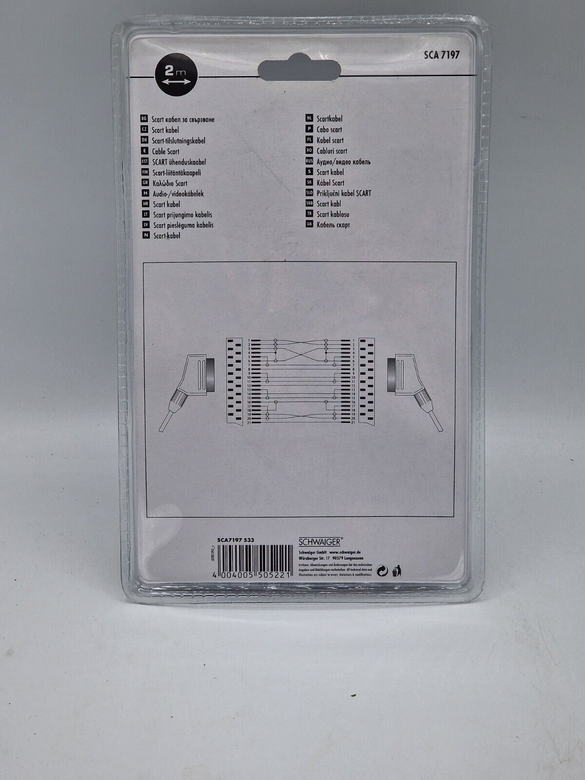 SCHWAIGER SCA7197 533 Scart Kabel 2 m Scart-Stecker (1-polig) schwarz