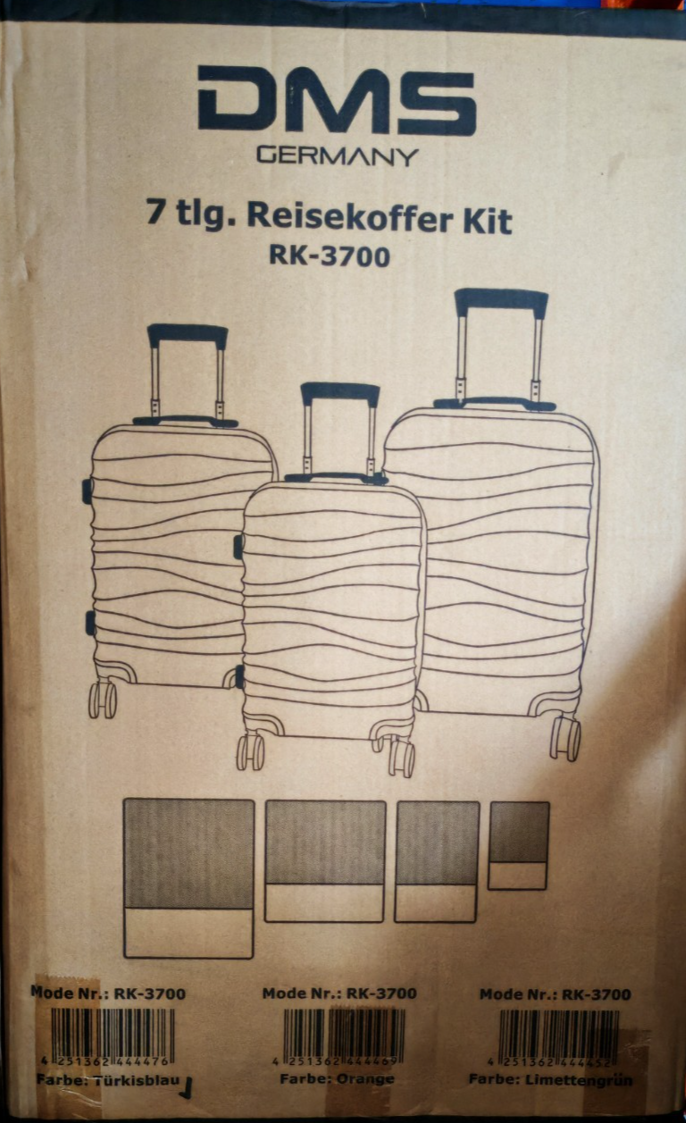 DMS Reisekofferset 7tlg Hartschale Türkis Trolley TSA Schloss Rollkoffer ABS