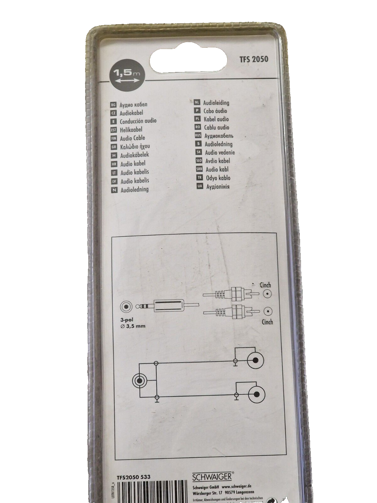 Schwaiger TFS 2050 Audioleitung Stereo 1,5 Meter