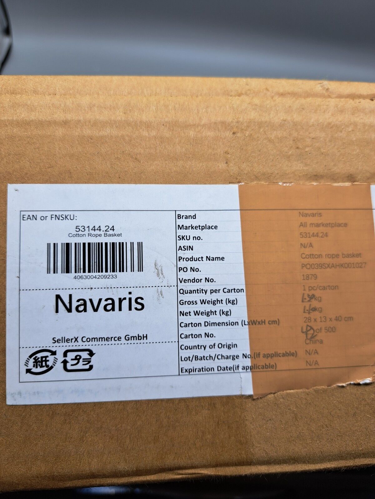 Navaris Wäschekorb, Stoff, Modern